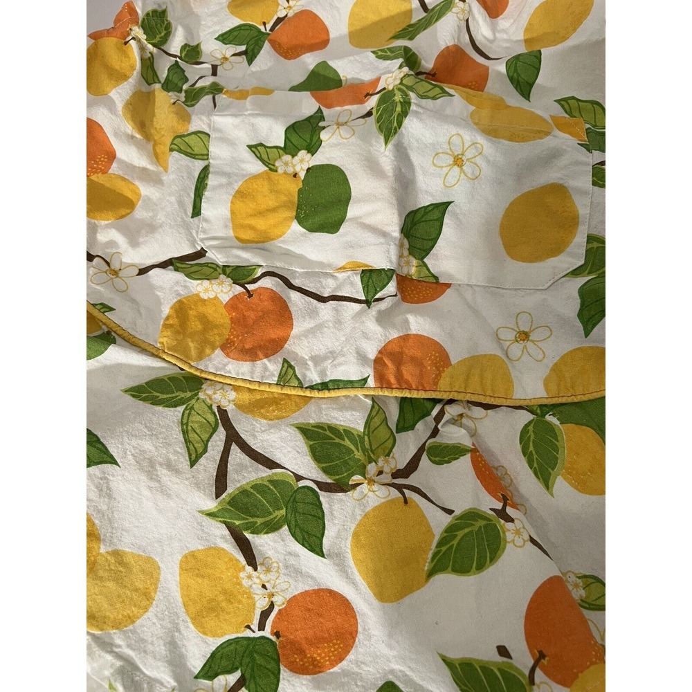 DII Vtg Style Adjustable Apron W/ Ruffles & Pockets-Lemon Lime & Orange Design